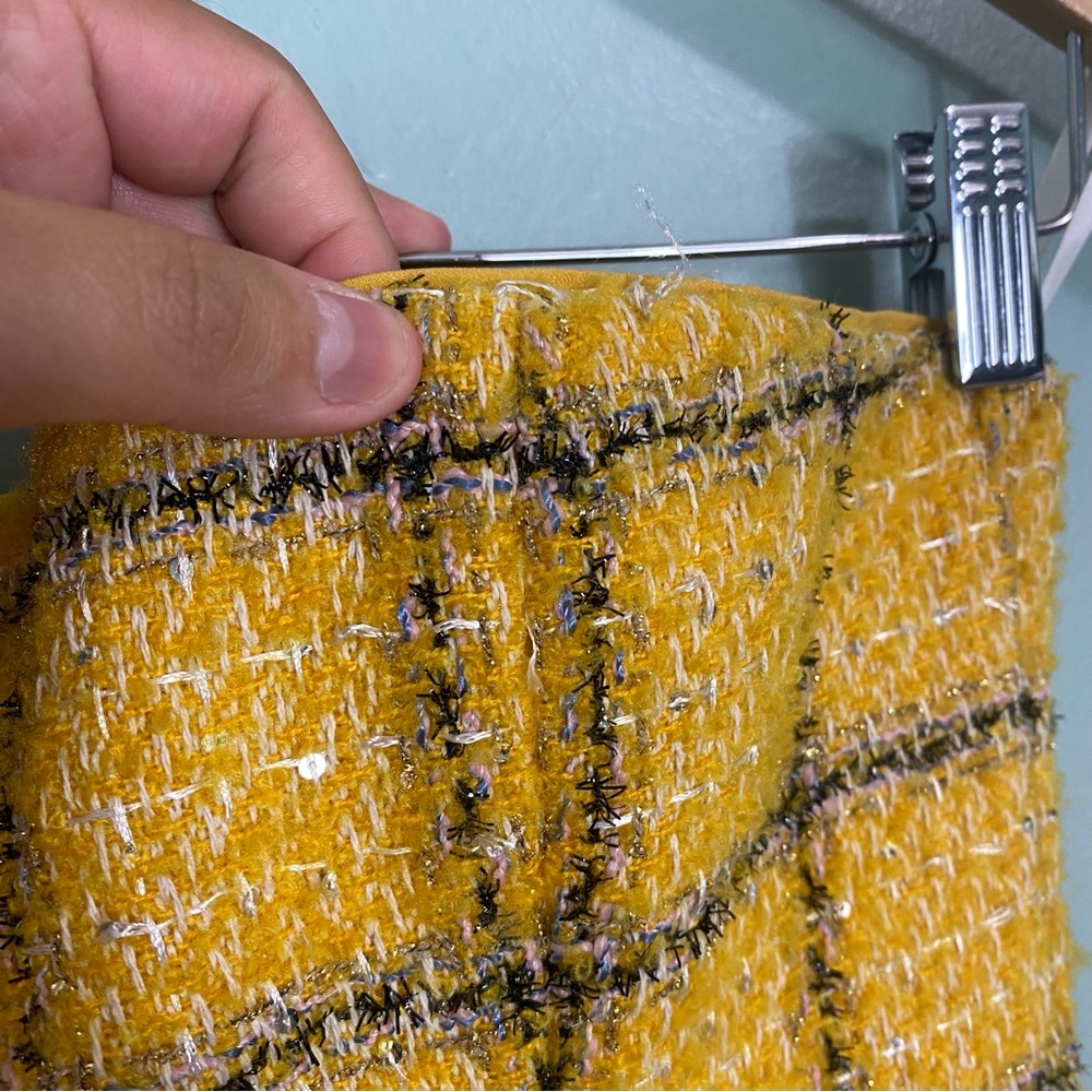 Assignment Cady Mini Dress Yellow Plaid‎ Small Strapless - Picture 3 of 10